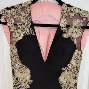 Black long elegant evening gown